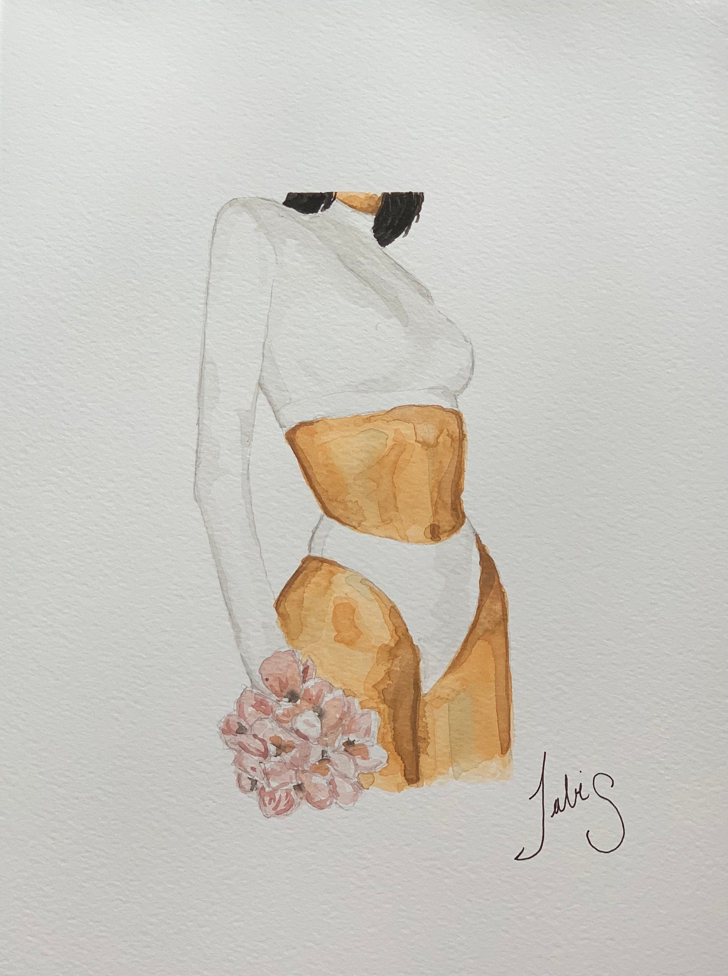 Original Boudoir Watercolor Painting