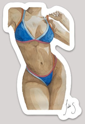 Blue Bikini Girl Sticker